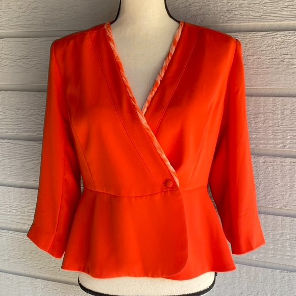 CAbi Jane Jacket Wrap Blazer Grenadine Chiffon Crossover Coat - Size 4 NEW - Picture 4 of 12